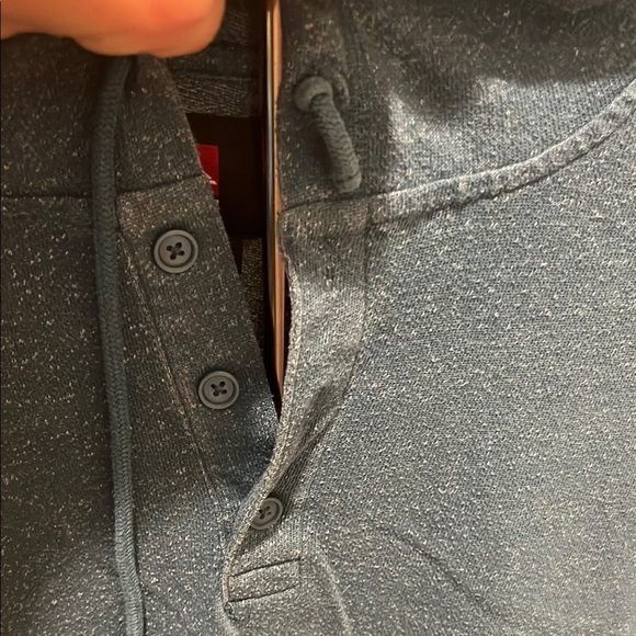 Quiksilver Blue Sweatshirt Cozy Quarter-Zip Button Hoodie - Picture 3 of 8